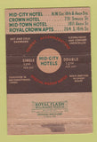 Matchbook Cover - Mid City Hotel Philadelphia PA 40 Strike