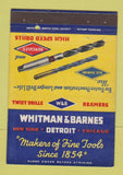 Matchbook Cover - Whitman and Barnes Detroit MI Drills 40 Strike
