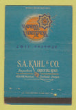 Matchbook Cover - SA Kahl Oriental Rugs Portland OR WEAR 40 Strike