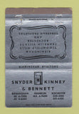 Matchbook Cover - Snyder Kinney & Bennett Birmingham MI Real Estate 40 Strike