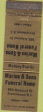 Matchbook Cover - Marino Sons Funeral Home Providence RI