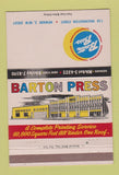 Matchbook Cover - Barton Press Printers Newark NJ 40 Strike