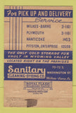 Matchbook Cover - Sanitary Cleaning Dyeing Wilkes Barre PA 40 Strike