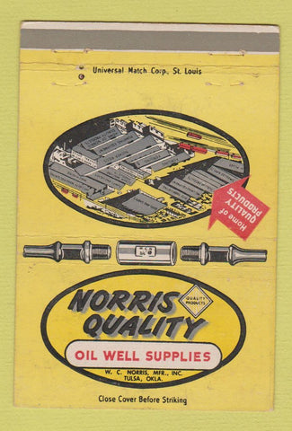 Matchbook Cover - Norris Quality Oil Well Supply Tulsa OK 40 Strike