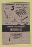 Matchbook Cover - Lawrence Cook Plastic Molds Tool Providence RI WEAR 40 Strike