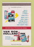 Matchbook Cover - Van Son Holland Ink Mineola NY 40 Strike