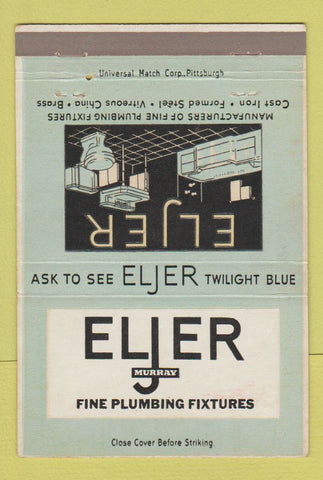 Matchbook Cover - Eljer Plumbing Fixtures Ford City PA Salem OH WEAR 40 Strike