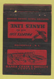 Matchbook Cover Hanes Chair Novelty Company Mocksville NC girlie WEAR 40 Strike