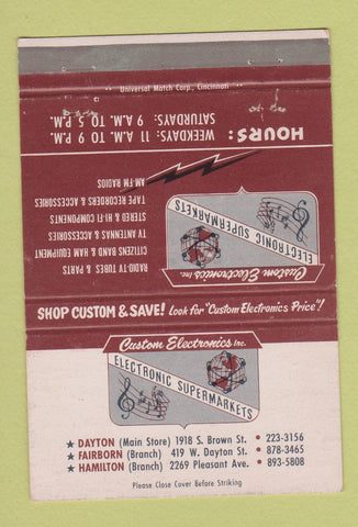 Matchbook Cover - Custom Electronics Dayton Hamilton OH 40 Strike