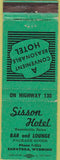 Matchbook Cover - Sisson Hotel Saratoga WY WEAR green