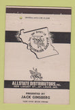 Matchbook Cover - Allstate Distributors St Louis MO liquor 40 Strike