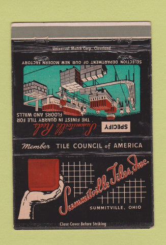 Matchbook Cover - Summitville Tiles OH WEAR 40 Strike