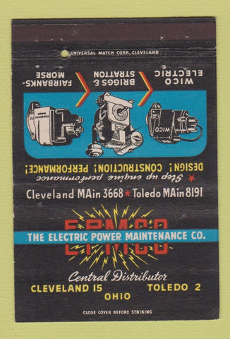 Matchbook Cover - Electric Power Maintenance Cleveland OH 40 Strike