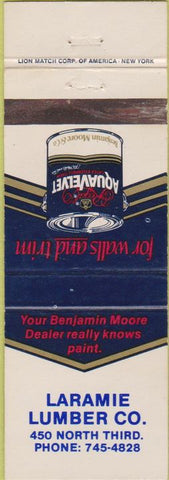 Matchbook Cover - Aqua Velvet Paint Laramie Lumber Co