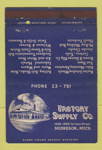 Matchbook Cover - Factory Supply Company Muskegon MI WEAR 40 Strike