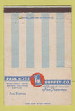 Matchbook Cover - Paul Koss Supply San Francisco CA sanitary supply 40 Strike