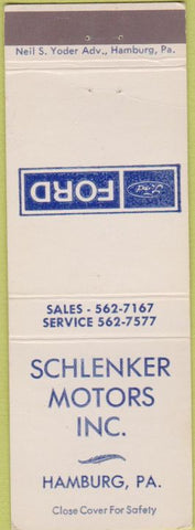 Matchbook Cover - Ford Schlenker Motors Hamburg PA