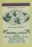 Matchbook Cover - Edgehill Lukens Wool Boston MA 40 Stick
