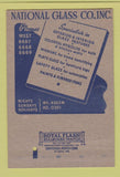 Matchbook Cover - National Glass Company Providence RI 40 Strike