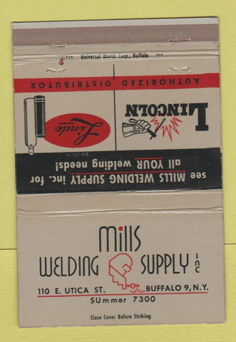 Matchbook Cover - Mills Welding Supply Buffalo NY 40 Strike
