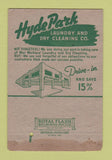 Matchbook Cover - Hyde Park Laundry Dry Cleaning Kansas City MO 40 Strike