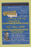 Matchbook Cover - United Clothing Furniture St Louis MO 40 Strike