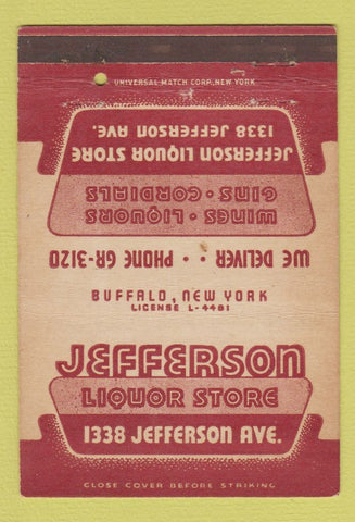Matchbook Cover - Jefferson Liquor Store Buffalo NY 40 Strike