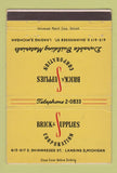 Matchbook Cover - Brick Supplies Corp Lansing MI 40 Strike