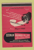 Matchbook Cover - Herman Goldner Pipe Valves Fittings Philadelphia? 40 Strike