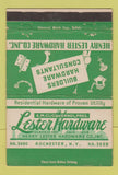 Matchbook Cover - Henry Lester Hardware Rochester NY 40 Strike
