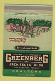 Matchbook Cover - Greenberg Real Estate Philadelphia PA 40 Strike