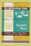 Matchbook Cover - Fred Whitaker Wool Clothes Boston MA Raleigh NC 40 Strike