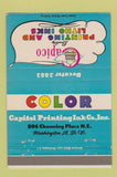 Matchbook Cover - Capico Printing Litho Inks Washington DC 40 Strike
