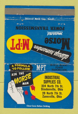 Matchbook Cover - Morse Power Transmission Zanesville OH WEAR 40 Strike