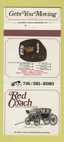 Matchbook Cover - Red Coach Real Estate Pittsford NY 30 Strike