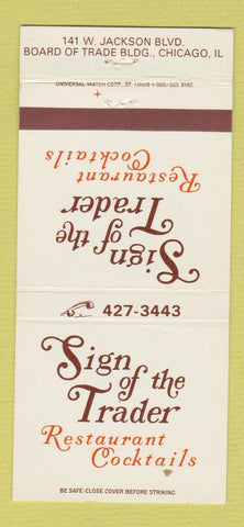 Matchbook Cover - Sign of the Trader Restaurant Chicago IL 30 Strike