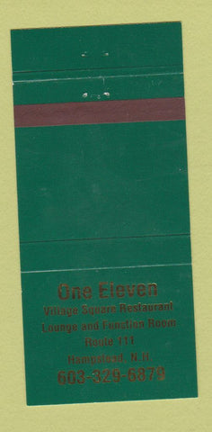 Matchbook Cover - One Eleven Village Square Restaurant Hampstead NH 30 Strike