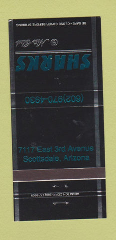 Matchbook Cover - Sharks Nite Club Scottsdale AZ 30 Strike