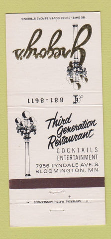 Matchbook Cover - Gregory's Restaurant Bloomington MN 30 Strike