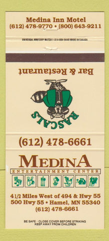 Matchbook Cover - Medina Entertainment Center Hamel MN Rascals motel 30 Strike