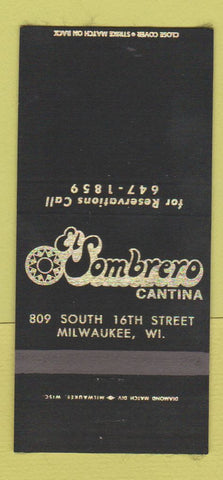 Matchbook Cover - El Sombrero Cantina Milwaukee WI 30 Strike
