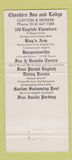 Matchbook Cover - Cheshire Inn and Lodge St Louis MO WEAR 30 Strike