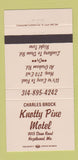 Matchbook Cover - Charles Brock Knotty Pine Motel Hazelwood MO 30 Strike