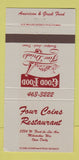 Matchbook Cover - Four Coins Restaurant Milwaukee WI 30 Strike
