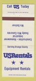 Matchbook Cover - US Equipment Rentals Fullerton CA 30 Strike