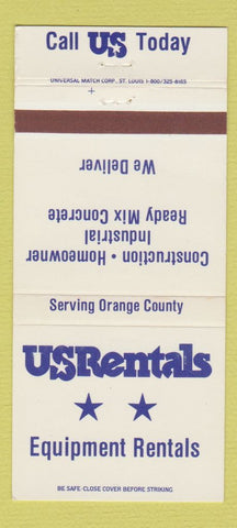 Matchbook Cover - US Equipment Rentals Fullerton CA 30 Strike
