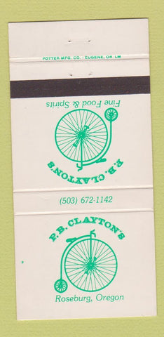 Matchbook Cover - PB Clayton's Roseburg OR 30 Strike
