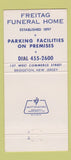Matchbook Cover - Freitag Funeral Home Bridgeton NJ 30 Strike