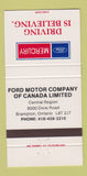 Matchbook Cover - Ford Motor Company Mercury Brampton ON 30 Strike