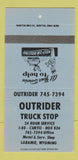 Matchbook Cover - Outrider Truck Stop Laramie WY 30 Strike